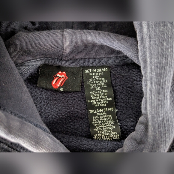 Rolling Stones Hoodie Mens Official Logo 2005 Rock Music Pullover Y2K Size M - Picture 5 of 9